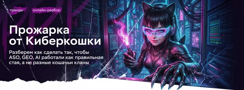 «Прожарка от Киберкошки» — online-разбор видимости приложений в сторах и AI-поиске